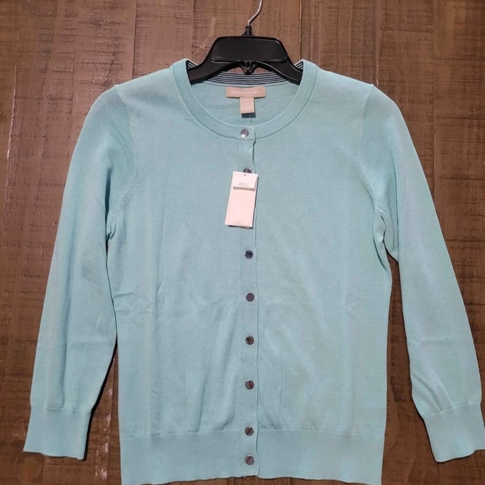 Banana Republic Aqua Button-Up Cardigan BNWT